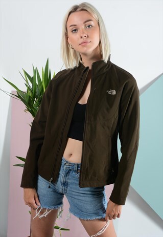 VINTAGE NORTH FACE TRACK JACKET IN BROWN.