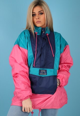 VINTAGE WINDBREAKER JACKET IN MULTI NJ497B