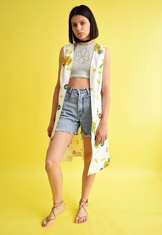 70'S HIPPIE FESTIVAL FLORAL CUSTOMIZED KIMONO JACKET TOP
