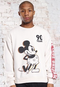Vintage Disney Graphic mickey mouse Sweatshirt White