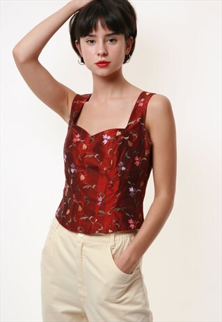 AUSTRIAN TRADITIONAL EMBROIDERED VEST SLEEVELESS TOP 1913