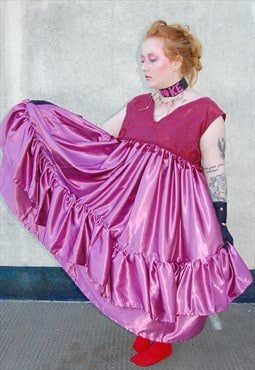 Red And Purple Regency Core Vamp Maxi Dress L/XL.