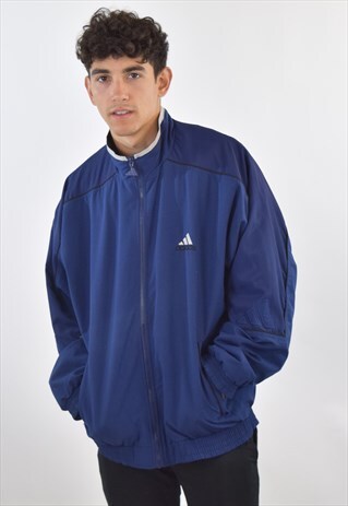 VINTAGE 90S BLUE ADIDAS TRACKSUIT TOP JACKET