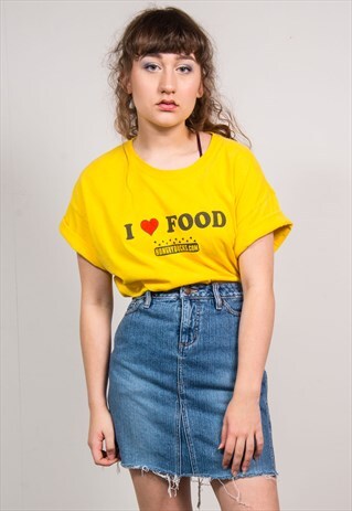 VINTAGE 90'S BLUE DENIM HIGH WAIST FRAYED HEM MINI SKIRT