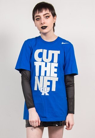 NIKE BLUE USA SLOGAN T-SHIRT