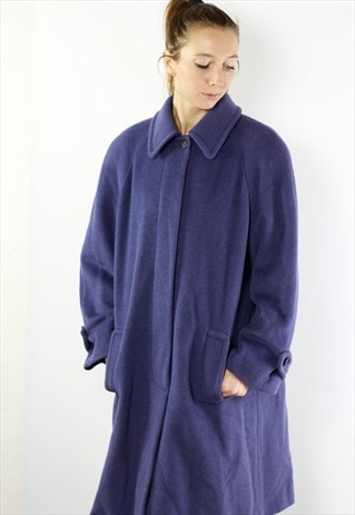 VINTAGE WOOL COAT / PURPLE WOOL COAT / PURPLE COAT