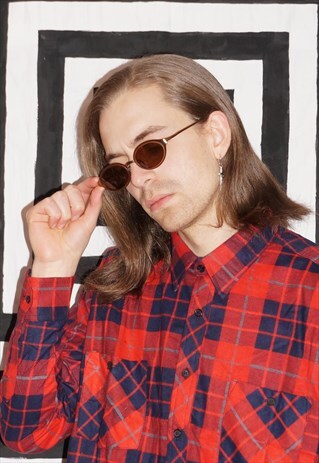 VINTAGE 90'S / Y2K BRONZE AND TORTOISESHELL OVAL SUNGLASSES