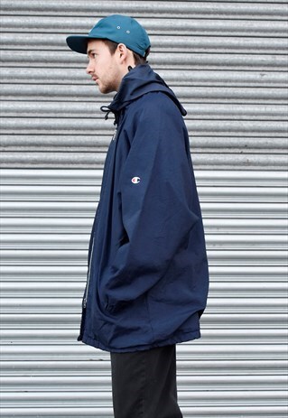 VINTAGE 90S NAVY CHAMPION WATER RESISTANT FESTIVAL JACKET