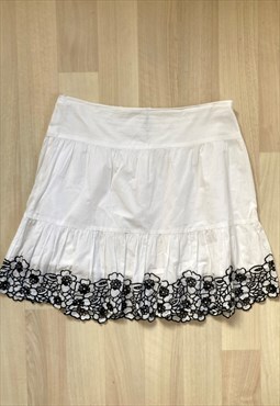 Y2K Floral Print Midi Skirt