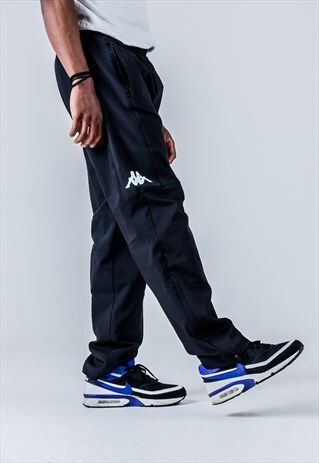 VINTAGE Y2K KAPPA TRACK SUIT BOTTOMS IN BLACK