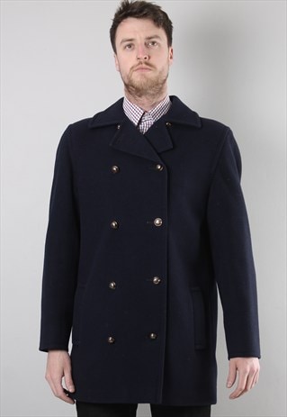 VINTAGE AQUASCUTUM WOOL PEA COAT LARGE