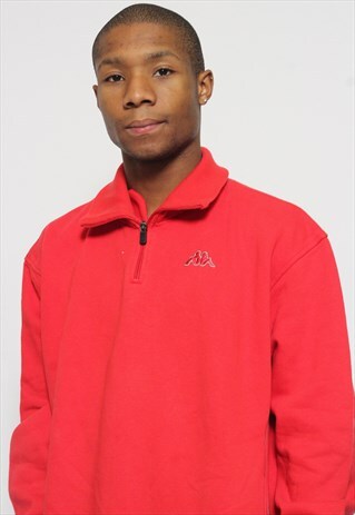 VINTAGE KAPPA 1/4 ZIP SWEATSHIRT RED