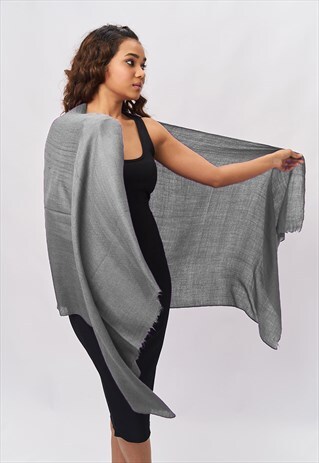 'KATIE' CASHMERE SCARF - DOLPHIN GREY