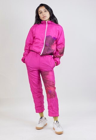 VINTAGE 90S PATTERNED SHELL PINK TRACKSUIT