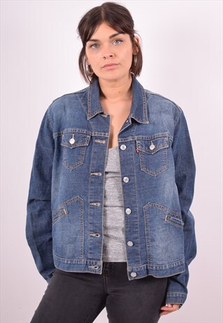 LEVI'S WOMENS VINTAGE DENIM JACKET XL BLUE 90S