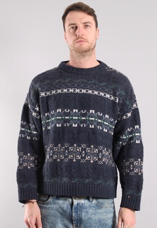 VINTAGE 80'S GRANDAD JUMPER MEDIUM