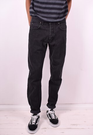 LEE MENS VINTAGE JEANS W34 L34 BLACK 90'S