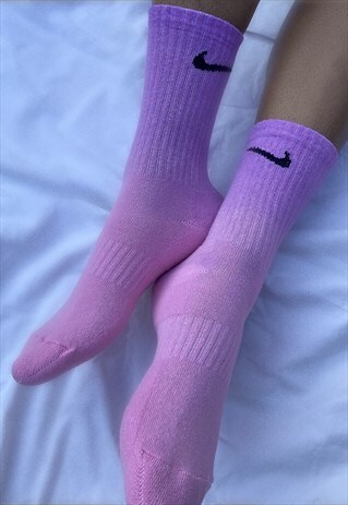 OMBRE PINK/PURPLE CUSTOMISED NIKE SOCKS