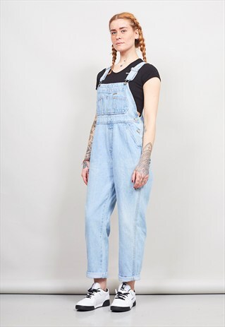 VINTAGE 90'S LIGHT-WASH OVERSIZED DUNGAREES