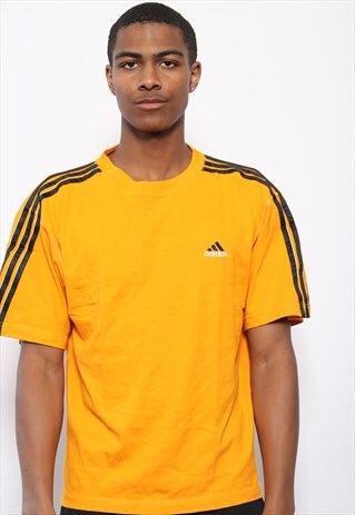 VINTAGE ADIDAS LOGO T-SHIRT YELLOW