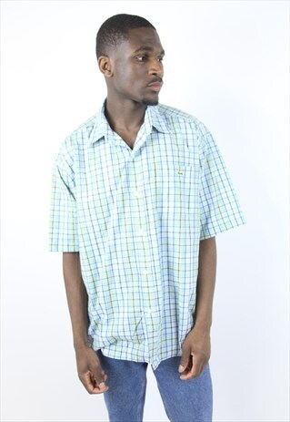 VINTAGE LACOSTE BLUE CHECK SHIRT
