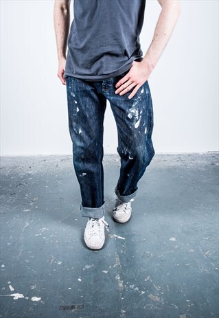 VINTAGE BLUE LEVI'S 501 PAINT JEANS