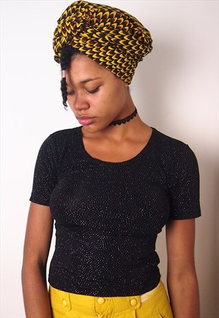 BLACK SHINY GLITTER T-SHIRT