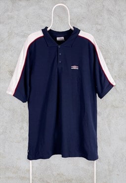 Vintage Umbro Blue Polo Shirt 90s XXL