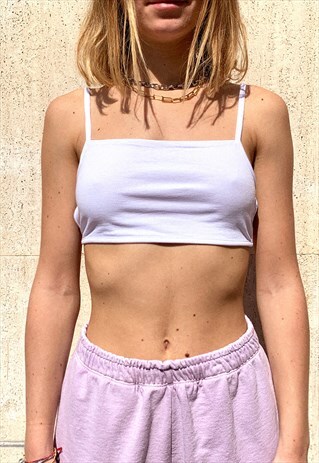 SQUARE NECK SCOOP BACK TOP - WHITE