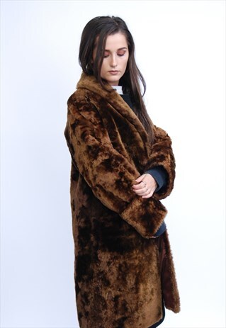 VINTAGE FULL LENGTH FAUX FUR COAT