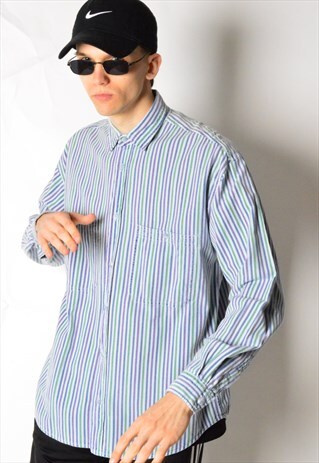 VINTAGE 90S STRIPED LONG SLEEVE SHIRT