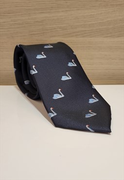 Swan Pattern Ties in Blue color