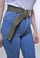 VINTAGE OVERSIZED WIDE COTTON GREEN BELT 