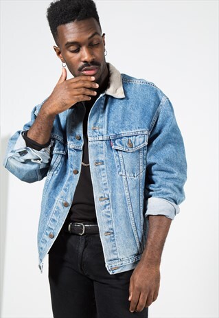 VINTAGE 80S LEVI'S CONTRAST COLLAR DENIM JACKET / S1565