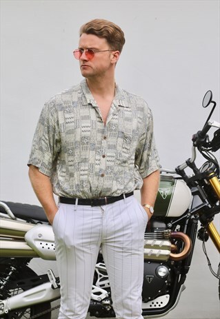 JOSEPH & FEISS STUNNING USA 90S MOSAIC VINTAGE SHIRT