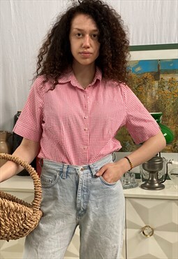 Vintage Y2K 00s Milkmaid Gingham Check blouse top shirt
