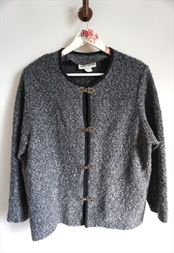 Vintage Women's Gray Cardigan Jumper Norwegian style 