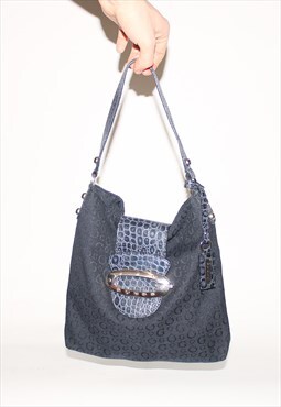 Vintage Y2K iconic logomania shoulder bag in black