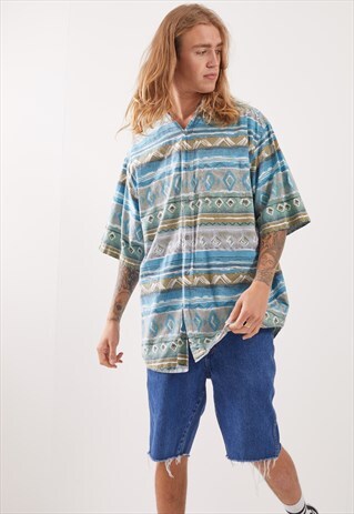 VINTAGE PATTERNED FESTIVAL SHORT SLEEVE SHIRT