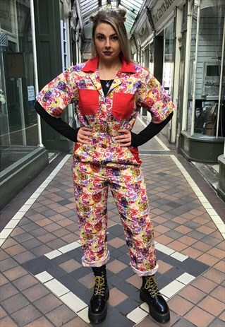 HANDMADE JUMPSUIT SKULLS ALTERNATIVE CYBERPUNK