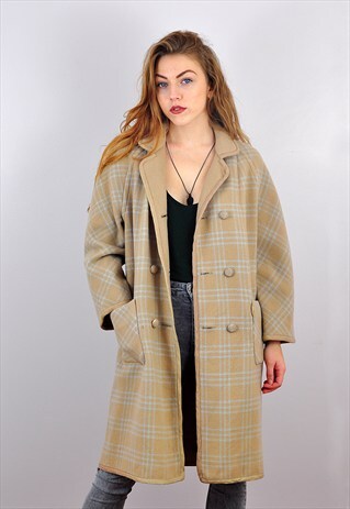 VINTAGE 1970'S REVERSIBLE WOOL DUSTER COAT