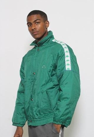 VINTAGE KAPPA TAPE LOGO QUILTED JACKET