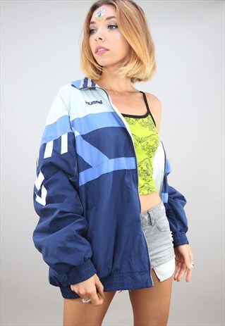 VINTAGE OVERSIZED HUMMEL FESTIVAL SHELL WINDBREAKER JACKET