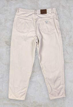 Vintage Guess Jeans Beige Tapered Beige W38 L30