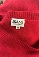 VINTAGE SIZE MEDIUM DOLCE & GABBANA KNITTED JUMPER IN RED