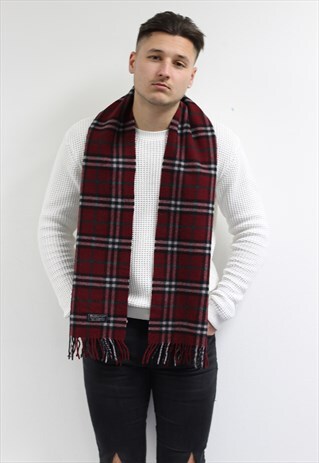VINTAGE LAMBSWOOL CHECKED SCARF-AS209