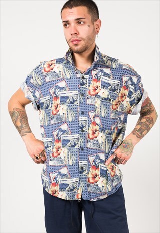 ON SALE VINTAGE 80S HAWAIIAN SHIRT / S1763