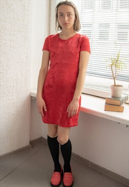 Vintage 80's Red Velvet Mini Dress