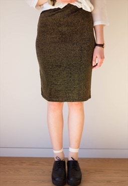Black and gold color pencil skirt