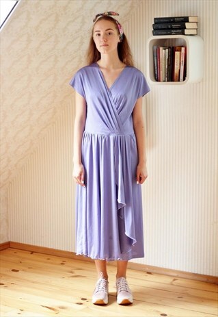 LIGHT PURPLE DRAPE DRESS